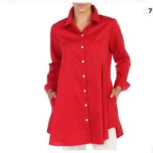 INAE‎ collection pocketed tunic with mother of Pearl buttons. NWOT . Retail 250